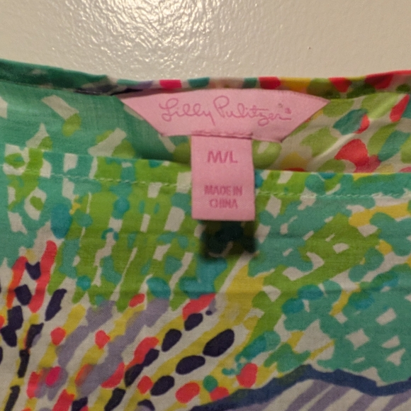 Lilly Pulitzer Multicolor Fringe Blouse Fun Playful Beachy Cruise Vacay - Picture 3 of 8